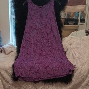 Vibrant Purple Textured Sleeveless Dress